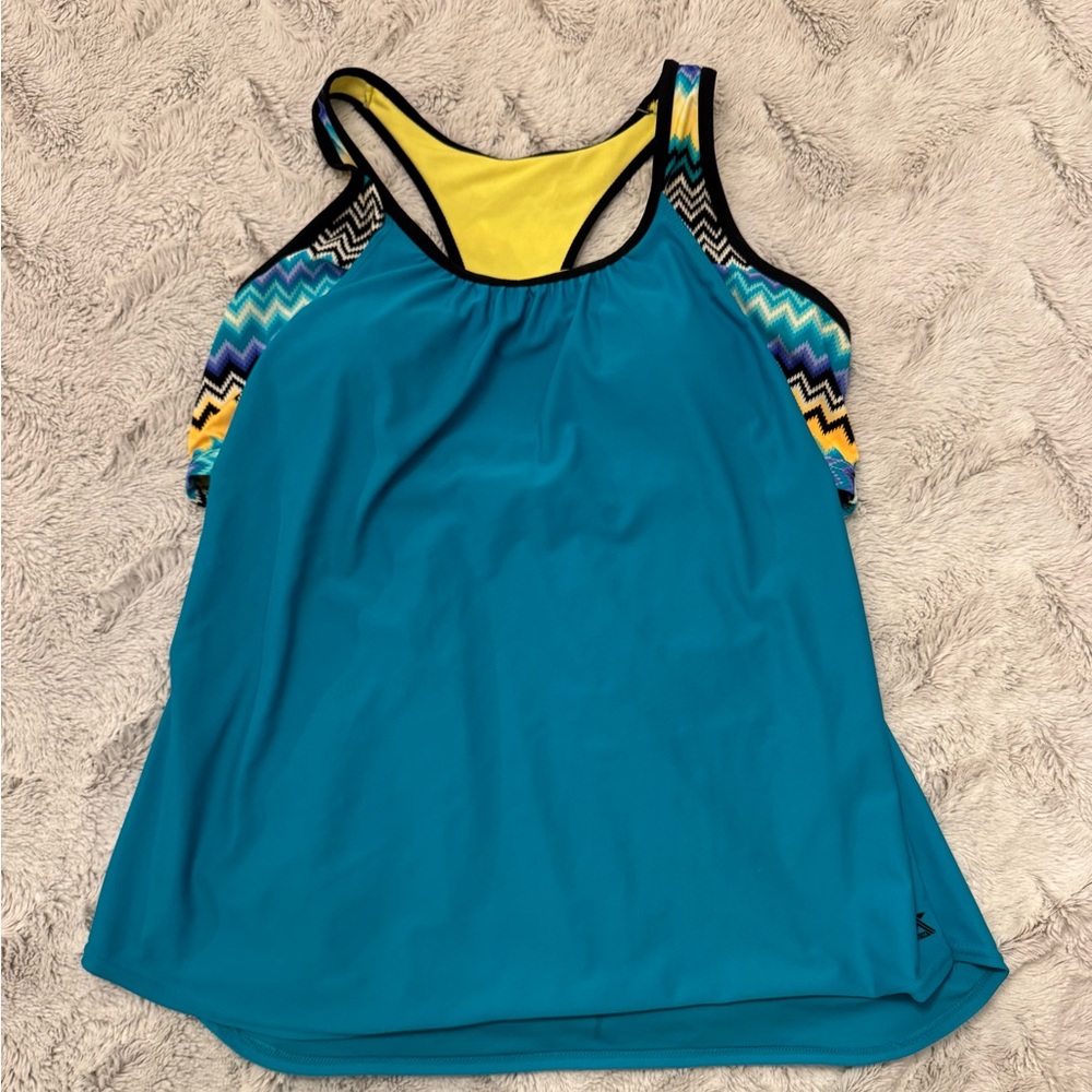 Women's Blue Chevron Swim Top